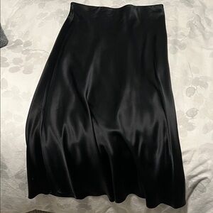 Quince black washable silk midi skirt